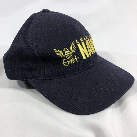 Americas Navy Hat Cap Strap Back Mens Military Adjustable Logo USA Made One Size - Picture 3 of 12